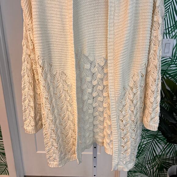 Sundance Cream Open Knit Ingrid Cardigan Sweater XSP - Picture 6 of 9